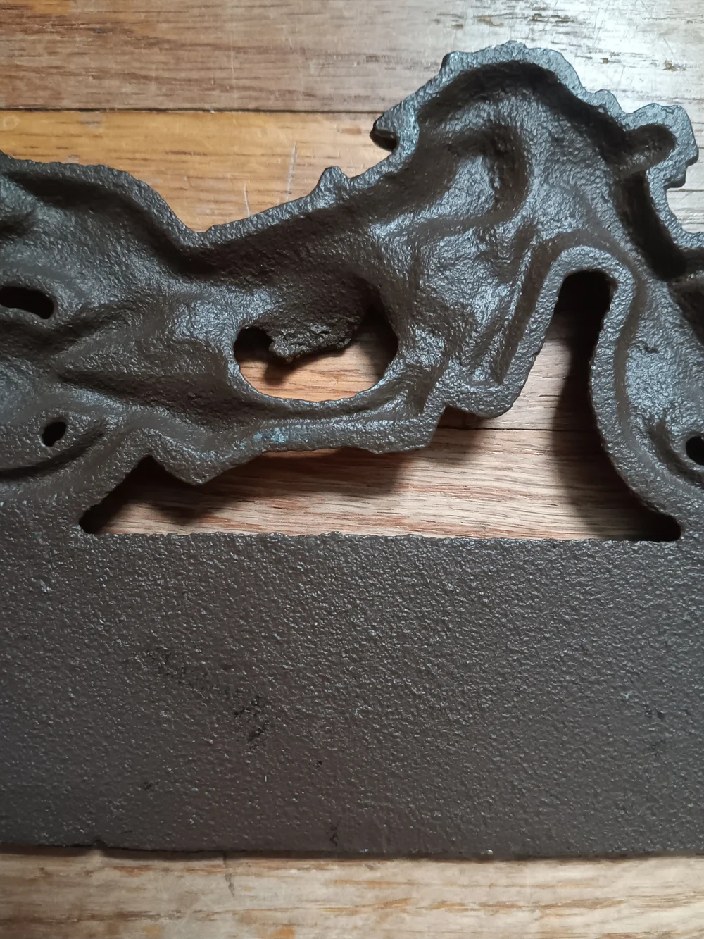 Rustic Brown Cast Iron Vintage Motorcycle Welcome Sign